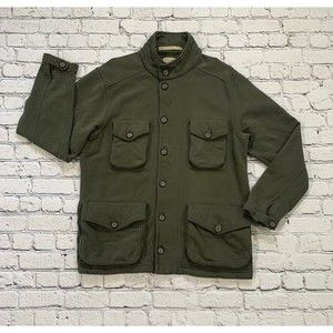 TOMMY BAHAMA Men’s M Field Jacket Green Full Zip/Button & Pockets 100% Cotton